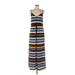 MICHAEL Michael Kors Casual Dress - Maxi: Blue Stripes Dresses - Women's Size Medium