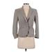 New York & Company Blazer Jacket: Short Gray Stripes Jackets & Outerwear - Women's Size 4