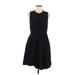 J. by J.Crew Casual Dress - A-Line Crew Neck Sleeveless: Black Dresses - Women's Size 8