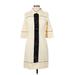 Alberto Makali Casual Dress - Mini Collared 3/4 sleeves: Ivory Color Block Dresses - New - Women's Size 10