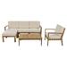 6-Piece Acacia Wood Frame Patio Sectional Sofa Set