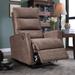 Recliner Chair With Power Function & Built-in USB Charging Ports, Easy Control Big Stocks, Recliner Single Chair, Brown