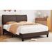 Homhougo Platform Bed Frame w/ Headboard Wood & Upholstered/ in Brown | 46.5 H x 58.7 W x 81.4 D in | Wayfair YXD_CJ_PHO_12EINCMY