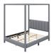 Munora Canopy Platform Bed w/ USB & Type-C Ports, Canvas Metal in Gray | 81.1 H x 61.8 W x 85.4 D in | Wayfair LEIY70001038AAE