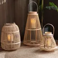 Lanterne de jardin extérieure en bambou ci-après bougeoir ornement de sol décoration japonaise
