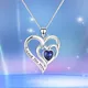 Huretailers-Collier de Cou Coeur Bleu Cubique pour Femme Lettre "I Love You Spinal" Cadeau