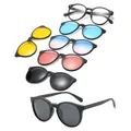 6 In 1 Custom Men Women Polarized Optical Magnetic Sunglasses Clip Magnet Clip on Sunglasses Clip
