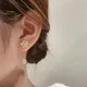 Boucles d'oreilles longues coréennes en Zircon brillant pour femmes boule de fleurs bijoux chics