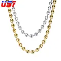 US7 Coffee Beans Link Chain 11MM Necklace For Men Stainless Steel Rope Link chain Necklaces Fashion
