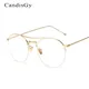 New Glasses Frame Brand Designer Women Metal Optics Classic Eyeglasses Half Frames Clear Transparent