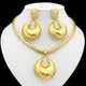 18k Gold Plated Women Necklaces Earring Set Big Pendant Earring Set Unique Dubai Jewelry Wedding