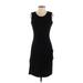 Calvin Klein Casual Dress Scoop Neck Sleeveless: Black Solid Dresses - Women's Size 2