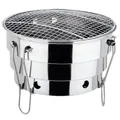 Grille de barbecue portable pliante foyer fendu acier inoxydable charbon de bois Eva camping en