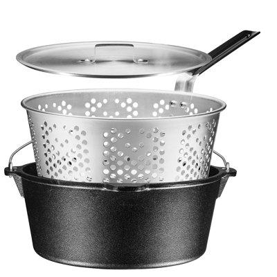 Bruntmor 1 - Piece Non-Stick Cast Iron Cookware Set Non Stick/Cast Iron in Black/Gray | 5.3 H x 14.37 W in | Wayfair B09MR8JMQ6US