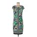 DressBarn Casual Dress - Shift: Green Graphic Dresses - Women's Size 10