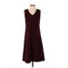 Talbots Casual Dress - Sheath: Burgundy Solid Dresses - Women's Size 4