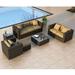 Wade Logan® Suffern 5 Piece Sofa Seating Group w/ Sunbrella Cushions | 32.25 H x 89.75 W x 34.75 D in | Outdoor Furniture | Wayfair