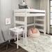 Sand & Stable™ Baby & Kids Doyle Twin Solid Wood Loft Bed Wood in White | 70 H x 50.25 W x 77.56 D in | Wayfair DB04D65D930E4A22BD3416E6AB3494DC