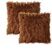 Everly Quinn Set Of 2 Faux Fur Throw Cushion Covers Square Faux Fur in Brown | 18 H x 18 W x 5 D in | Wayfair D6B714807C5F4FD38BF889B47362A4D2