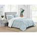 Winston Porter Standard Cotton Reversible Duvet Cover Set Cotton in Blue/Gray/Green | Queen Duvet + 2 Standard Shams | Wayfair