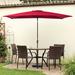 Arlmont & Co. 10 X 6.5' Rectangular Patio Market Umbrella w/ Pole, Outdoor Table Umbrella For Yard, Poolside & Deck in Red | Wayfair