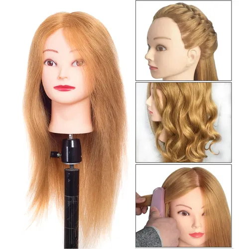 Mannequin Kopf mit 85% Echte Menschliche Haar für Puppen Frisuren Professionelle Styling