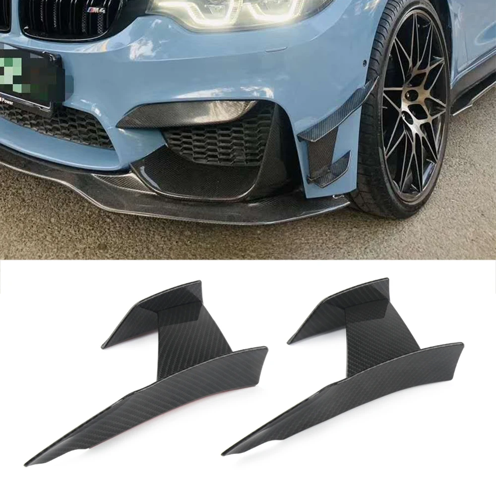6 stücke Carbon Faser Oder Helle Schwarz Auto Styling Zubehör Front Stoßstange Seite dekoration Für BMW F80 M3 Für BMW f82 M4 Image