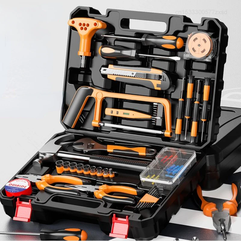 OULAIDE Werkzeugkasten-Set Haushalt-Reparaturwerkzeuge KIT Multifunktionaler Tragbarer Aufbewahrungsbox Manuelle Hardware mit Werkzeugkasten