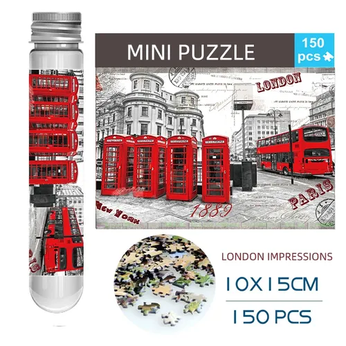 150 Stück Mini Reagenzglas Puzzle Puzzles london Eindrücke Dekompression Spielzeug Fridget Puzzle