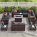 Latitude Run® 10 - Person Outdoor Seating Group w/ Cushions Synthetic Wicker/All - Weather Wicker/Wicker/Rattan | Wayfair