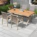 Wildon Home® Nadrea Rectangular 59.05" L Outdoor Restaurant Dining Set in Brown/Gray | 59.05 W x 35.43 D in | Wayfair