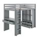 Harriet Bee Janais Twin 6 Drawer Loft Bed w/ Bookcase & Built-in-Desk by Munora in Gray | 65.4 H x 41.7 W x 77.4 D in | Wayfair