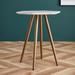 Wenty Modern Minimalism Black Faux Marble End&Side Table, Small Accent Coffee Table w/ Dark Gold Metal Legs | 20.51 H x 15.57 W x 18.11 D in | Wayfair