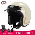 Spedizione gratuita DOT approvato Retro Open Face caschi moto 3/4 mezzo casco materiale ABS quattro