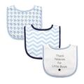 Luvable Friends Unisex Baby Cotton Drooler Bibs with Fiber Filling, Boy Thank Heaven 3-Pack, One Size