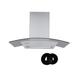 Cookology CGL700SS/A Energy A Rated 70cm Curved Glass & Stainless Steel Cooker Hood & filters