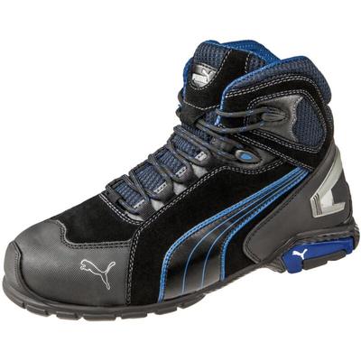 Puma Safety Shoes - Sicherheitsstiefel Rio Black Mid Gr. 40 schwarz/blau Leder S3 src EN20345 Image