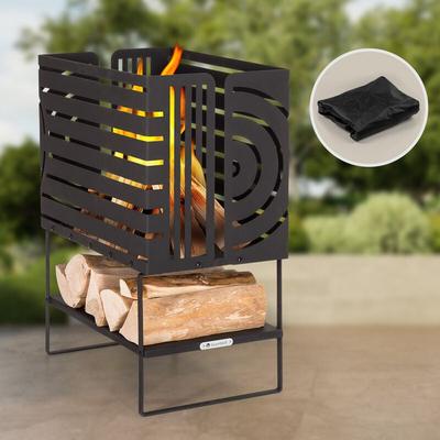 Blumfeldt - Feuerschale, Outdoor Stahl-Feuerkorb Groß für den Garten, Balkon & Camping, Tragbare Image