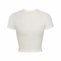 T shirt Tee Crop Women's Black White Gray Solid Color Crop Top Daily Streetwear Skims Round Neck Skinny S