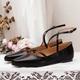 Women's Flats Ballerina Handmade Shoes Vintage Shoes Wedding Party Flat Heel Elegant Vintage Leather Cross Strap Black Brown