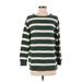 Allegra K Pullover Sweater: Green Print Tops - Women's Size X-Small