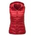 JDEFEG Dressy Vests for Girls Unisex Casual Solid Vest Zipper Pocket Loose Sleeveless Jacket Hooded Coat Women s Petite Vest Linen Red Xxl