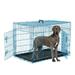 YRLLENSDAN 48inch Dog Crate Extra Large Dog Crate with Divider & Double-Door Dog Kennel Indoor Metal Dog Crate Dog Cage Foldable Dog Crate Blue