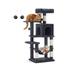 44.1-Inch Cat Tree with 4 Scratching Posts Plush Multi-Level Cat Tower with 2 Perches and Cave Standing Cat Condo Play House with Hammock & 2 Pompoms for Indoor Cats Gray