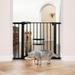 New Version Baby Gate with Cat Door 29.5-40 Metal Dog Gate for Stairs & Doorways Pressure Mounted Safety Gate with Pet Door NO Tools Needed Black