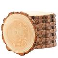 KOHAND 10 Pcs 6.3-7 Inch Craft Wood Slices 0.6 Inch Thick Unfinished Wood Circles for DIY Craft