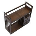 Titunjian Desktop Bookshelf Organizer Storage Shelf with Drawer Bamboo Storage Rack Home Office Desktop Shelves Organizer Display Shelf Desk Drawers ()