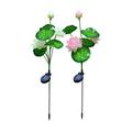 2 Pcs Lantern Outdoor Solar Lights Solar Power Solar Flower Lights Outdoor Solar Garden Stake Lights Artificial Lotus Light Street Light M