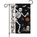 RooRuns Halloween Skull Garden Flag 12x18 Double Sided Burlap Small Spooky Welcome Halloween Pumpkin Bat Yard House Flags Seasonal Holiday Outdoor Outside Decor (ONLY FLAG)