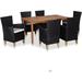 Patio Furniture Sets All Weather Outdoor Sectional Sofa Wicker Rattan Patio Conversation Set 9 Piece Patio Dining Set Poly Rattan Black and Brown